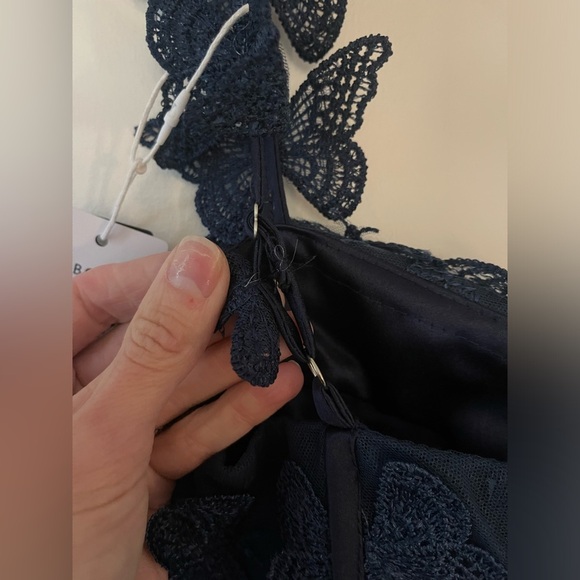 AO YAN Navy Lace Butterfly Corset Formal Prom Dress size S* NWT - Picture 9 of 13